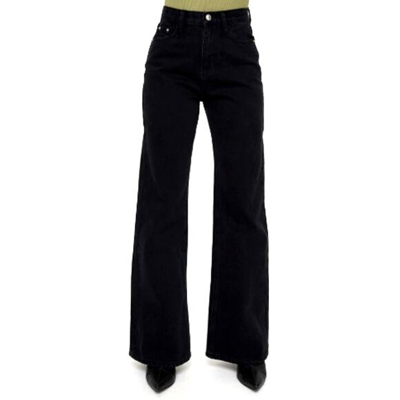 Princess Polly Women's Washed Black Maple Flare Jeans Size 12 - Picture 1 of 12